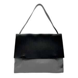 Celine All Soft Leather Shoulder Bag Black Gray Green